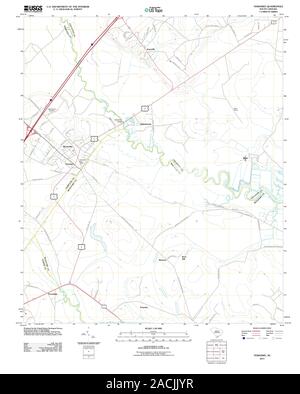 Carte TOPO USGS Caroline du Sud SC Yemassee 20110825 Restauration TM Banque D'Images