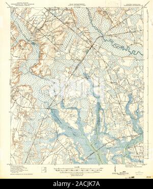 Carte TOPO USGS Caroline du Sud SC Yemassee 2619881918 Restauration 62500 Banque D'Images