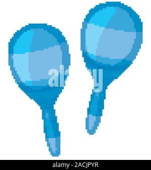 Isolé de paire de maracas en illustration couleur bleu Illustration de Vecteur