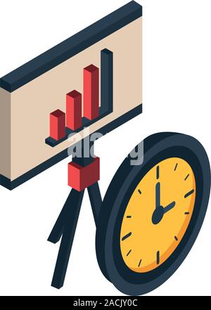 Avec carton graphique barres statistiques financières Illustration de Vecteur