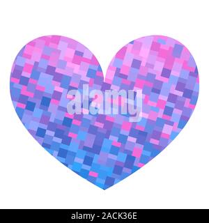 Coeur bleu texture carré. Carte de la Saint Valentin. Vector illustration. Illustration de Vecteur