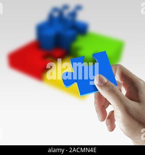 Concept de succès,puzzles en part Banque D'Images