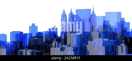 City Blue transparent rx Banque D'Images