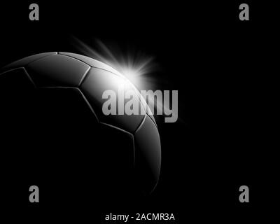 Un ballon de football blanc noir classique Banque D'Images