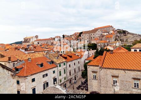 La Croatie, Dubrovnik, toits maison Banque D'Images