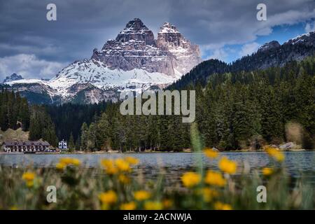 Image de paysage près de Tre Cime di Lavaredo dans le Sud Tyrol en Italie Banque D'Images