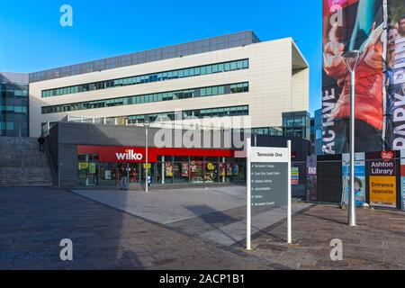 L'un seul immeuble, Tameside Ashton-under-Lyne, Tameside, RTM. Manchester, Angleterre, RU Banque D'Images