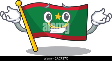 Super Cool la Mauritanie drapeau souriant mascot cartoon style Illustration de Vecteur