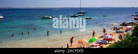 La plage de sable de Puerto de Alcudia, Playa de Muro, Majorque, Baléares, Espagne, Europe Banque D'Images