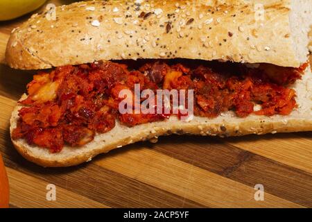 Sandwich frais de chorizo Banque D'Images