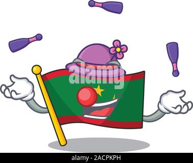 Super cool la Mauritanie drapeau jonglerie mascot cartoon style Illustration de Vecteur