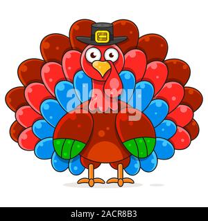 Illustration de joyeux Thanksgiving Turquie Carte de souhaits Illustration de Vecteur