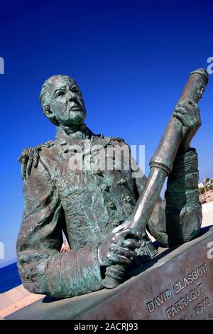 La première statue de l'amiral de la marine des États-Unis, David Glasgow Farragut, l'amiral Farragut, Ciutadella Park City, l'île de Minorque, Baléares Banque D'Images