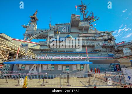 San Diego, Navy Pier, Californie, États-Unis - 31 juillet 2018 : USS Midway Battleship Memorial Museum à San Diego en Californie, le Navy Pier de United Banque D'Images