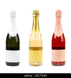 Trois différentes bouteilles de champagne. Banque D'Images