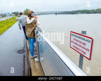 2013 inondation, Mauthausen, Autriche Banque D'Images