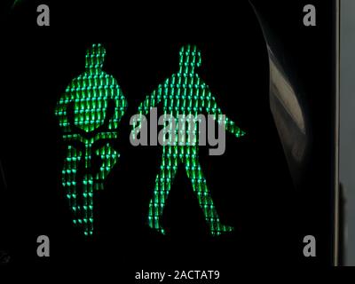 Les feux de circulation pour piétons et cyclistes Banque D'Images