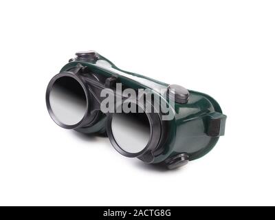 Vue latérale des lunettes de soudure. Banque D'Images
