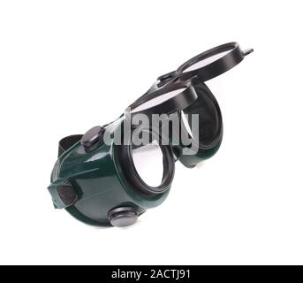 Vue latérale des lunettes de soudure. Banque D'Images