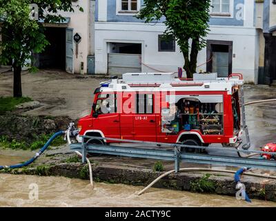 2013 Inondations à Steyr, Autriche Banque D'Images