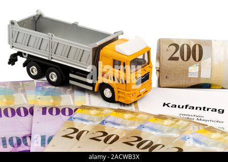 Contrat d'achat de nouveau camion Banque D'Images