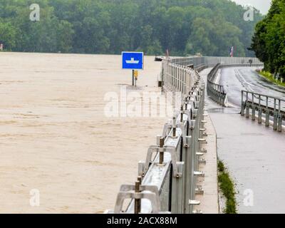 2013 inondation, Mauthausen, Autriche Banque D'Images