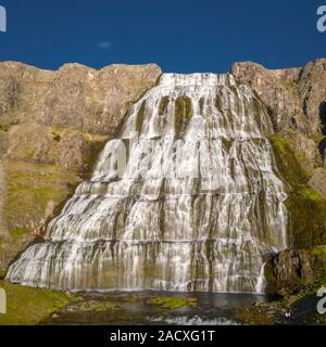 Cascade Dynjandi, Westfjords, Islande Banque D'Images