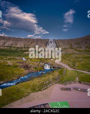 Cascade Dynjandi, Westfjords, Islande Banque D'Images