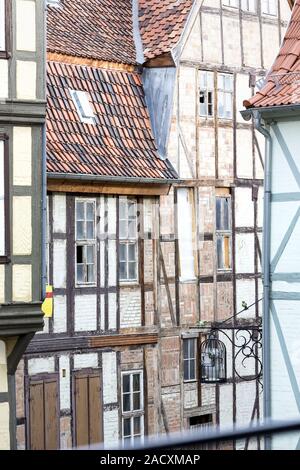 Maisons à colombages dans Quedlinbrug, Harz Banque D'Images