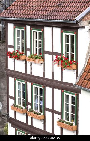 Maisons à colombages dans Quedlinbrug, Harz Banque D'Images