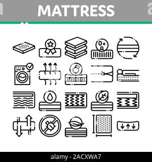 Collection Matelas Meubles Vector Icons Set Illustration de Vecteur