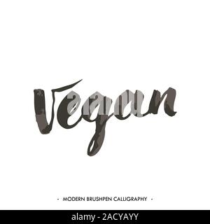 Mot manuscrit vegan. Banque D'Images