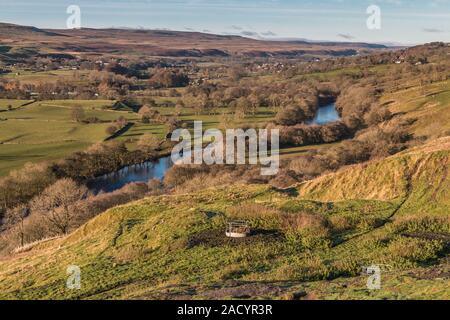 De Teesdale Crag Sifflet à la fin de l'automne Banque D'Images