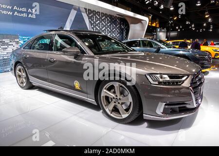 Bruxelles - 10/01/2018 : Audi A8 présentées lors de la voiture de l'Automobile de Bruxelles. Banque D'Images