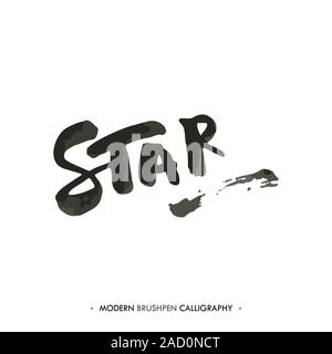 Star mot peint avec pinceau en calligraphie moderne style Banque D'Images