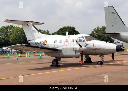 FAIRFORD, UK - Oct 13, 2018 : Marine française Embraer EMB 121 avion Xingu RAF Fairford base aérienne. Banque D'Images