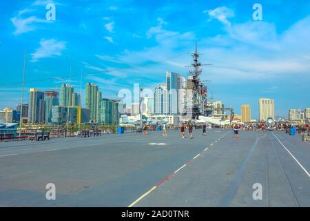 San Diego, Navy Pier, Californie, USA - 1 août 2018 : l'envol du USS Midway, un navire de guerre froide à base de San Diego. C'était la plus longue Banque D'Images