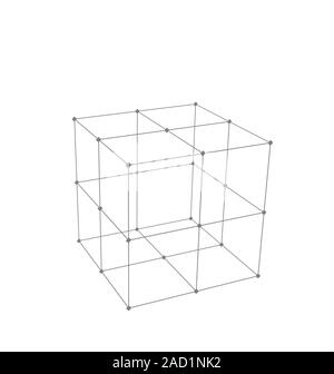 Faits de cube est élément Polygonal Mesh Banque D'Images