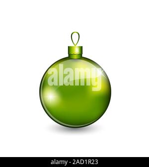 Ballon Vert Noël isolé sur fond blanc Banque D'Images