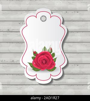 Carte élégante à la rose pour la Saint-Valentin Banque D'Images