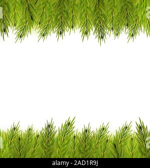 Cadre de Noël fait en branches de sapin Banque D'Images