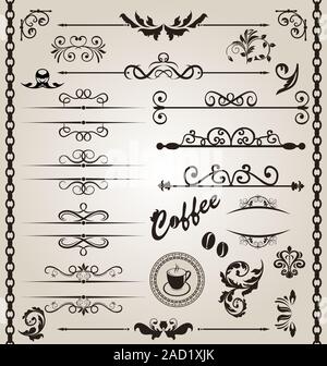 Définir des éléments de conception très orné de fleurs (7) Banque D'Images