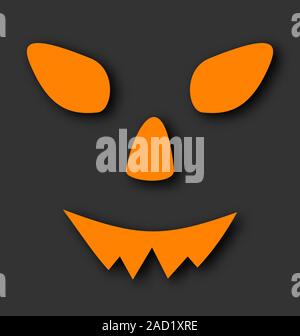 Jack o lantern pumpkin faces brillant sur fond noir Banque D'Images