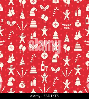 Noël et Nouvel An motif de fond transparent Banque D'Images