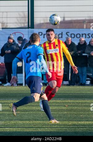 Glasgow, Ecosse, Royaume-Uni. 30 Novembre 2019 : Le Scottish Juniors 4ème coupe ronde entre Rossvale Juniors F.C et Auchinleck Talbot FC. Banque D'Images