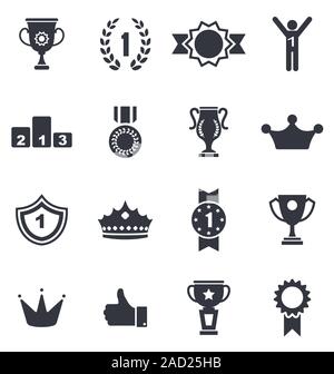 Collection d'icônes colorées Awards isolé sur fond blanc Banque D'Images Collection d'icônes colorées Awards isolé sur fond blanc Banque D'Images