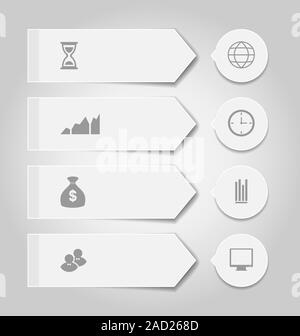 Set d'affaires moderne avec des bannières icônes infographique Banque D'Images