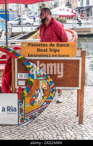 Aveiro, Portugal. La Venise du Portugal. Salué comme l'équivalent portugais à Venise, maritime Aveiro est perché sur les rives d'une lagune côtière Banque D'Images