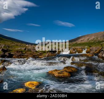 Cascade Dynjandi salon, Westjfords, Islande Banque D'Images