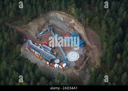 Site de construction d'une éolienne dans la Forêt Noire Banque D'Images